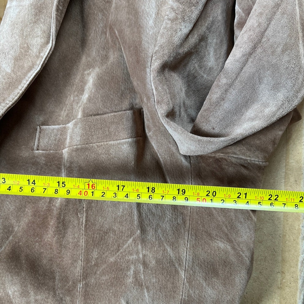 Vintage Stafford Suede Leather Blazer Mens Medium  Tan Brown Sport Coat
