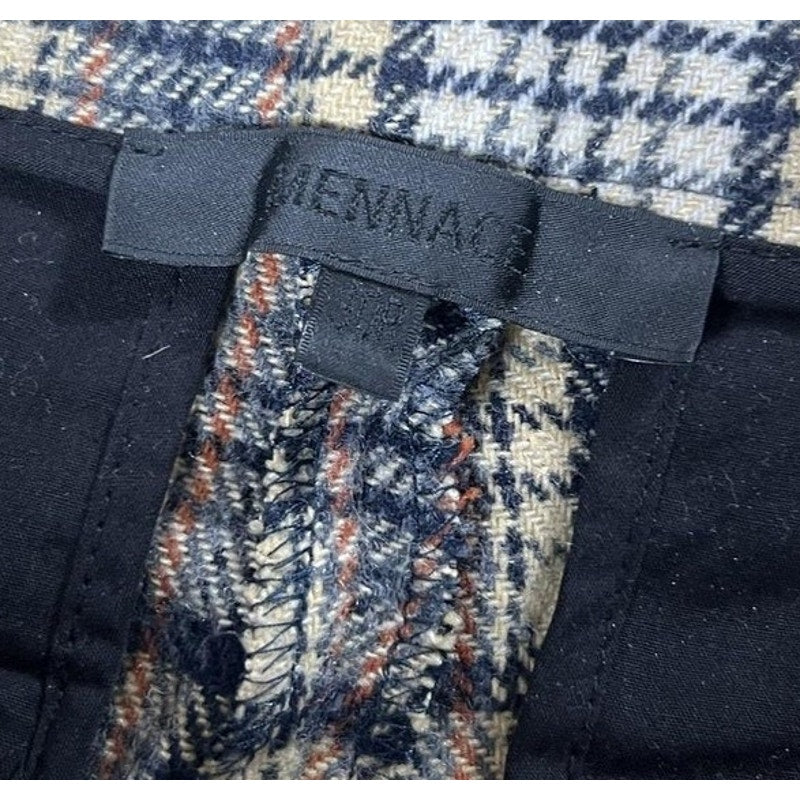 Sienna Pants Womens 12 Beige Plaid Ankle Wool Polyester Slim Lined Pockets Zip