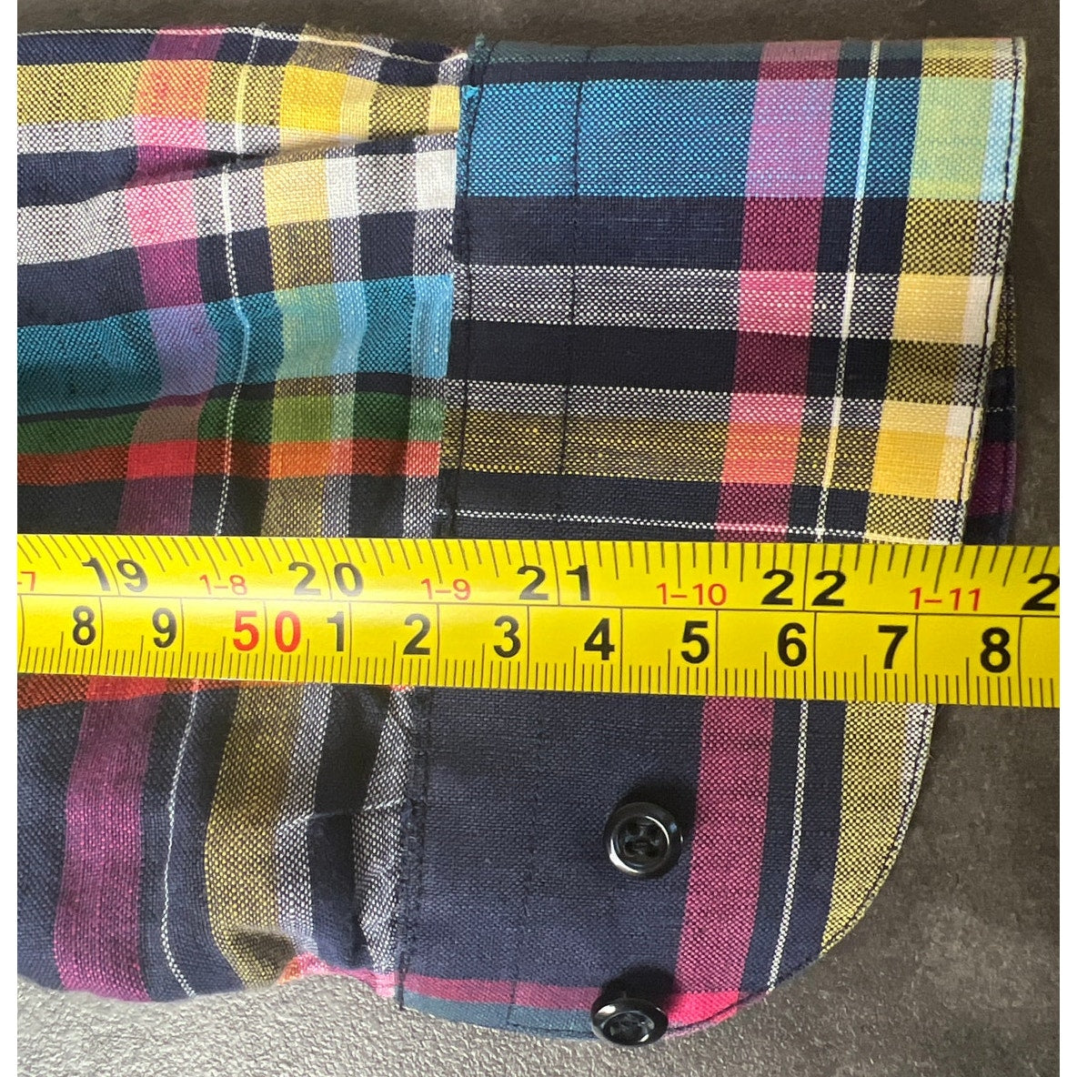 St. Croix Plaid Button Down Large Made In Italy Cotton Multicolored