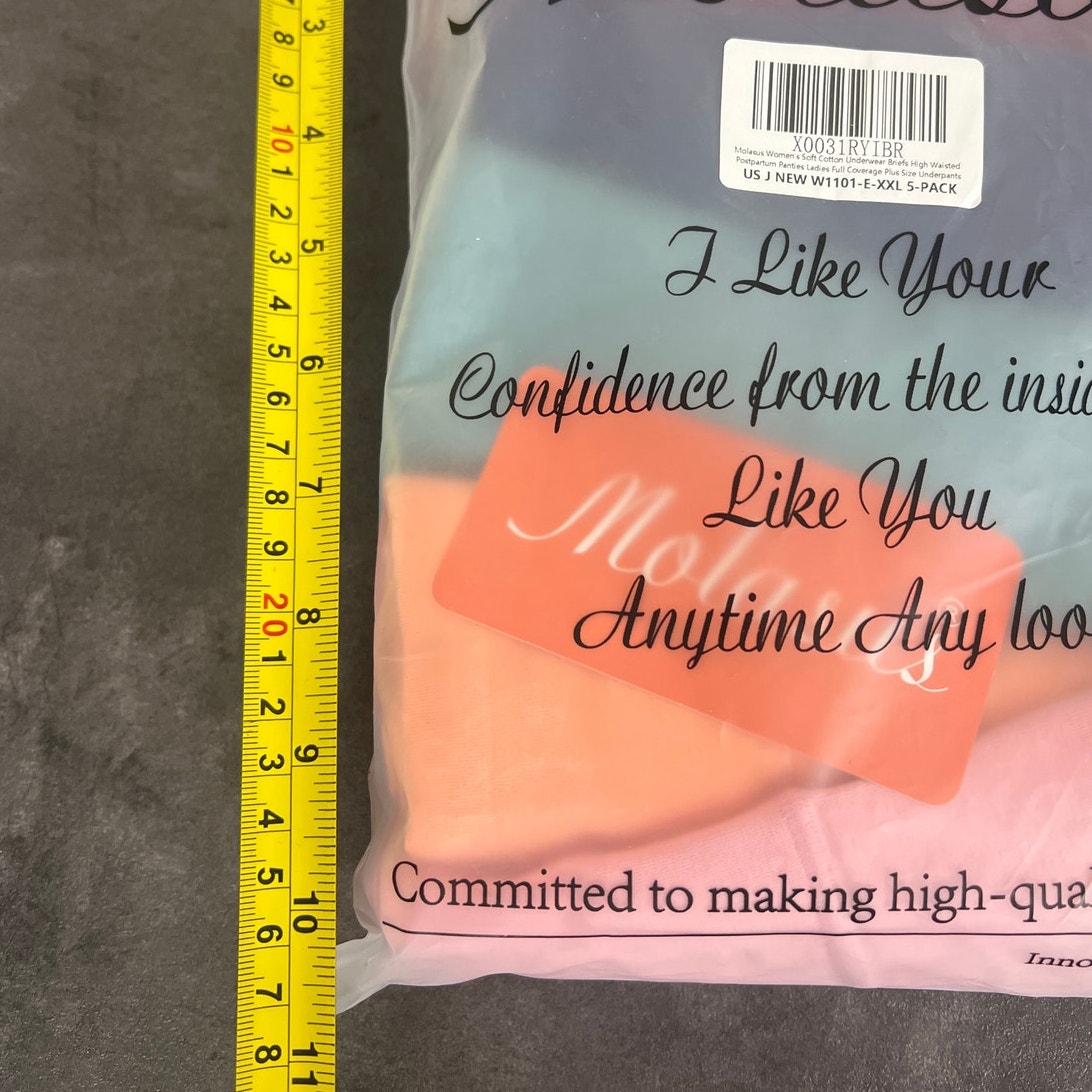 NWT Molasus Womens High Waisted 5 Underwear Pack size 2XL