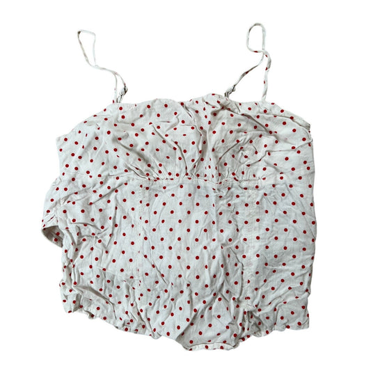 Anthropologie Maeve White and Red Polka Dot Tank Top Size 6
