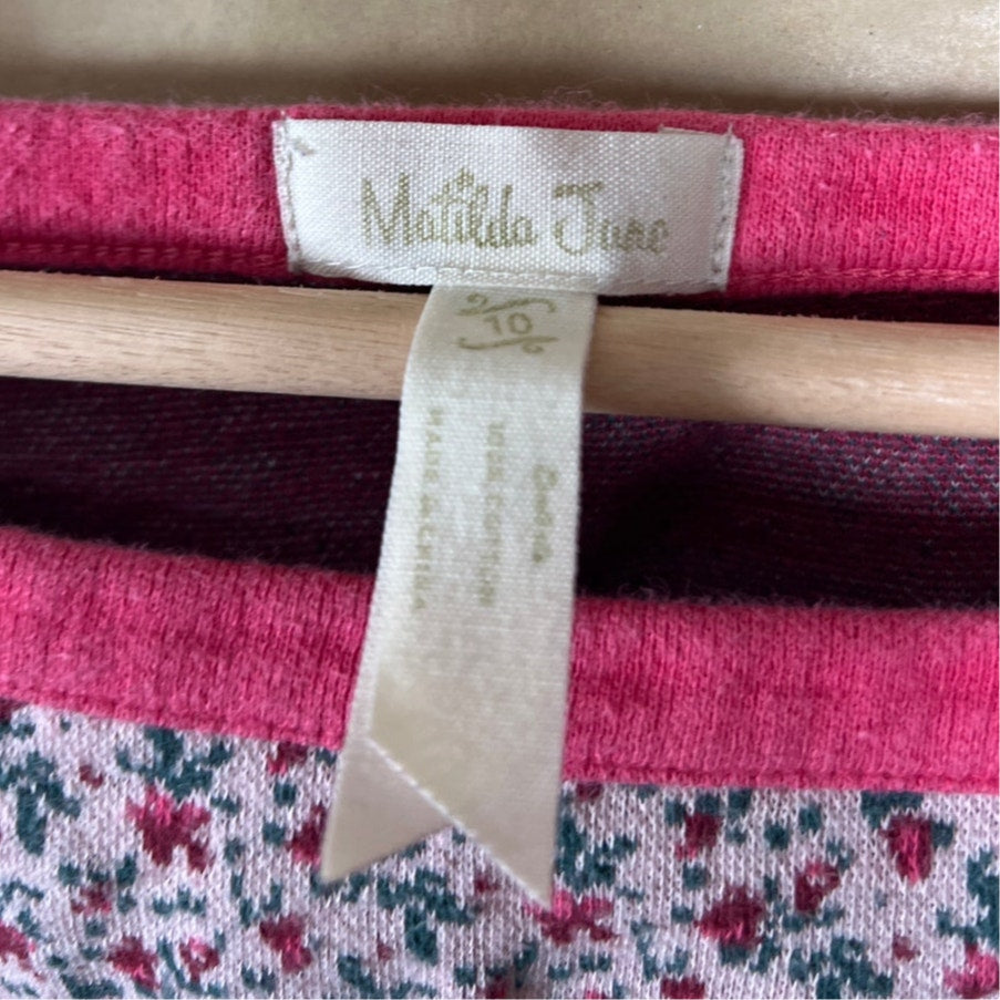 Matilda Jane Girls Sweater Dress Size 10 Pink Noelle Knit Floral Friends Forever