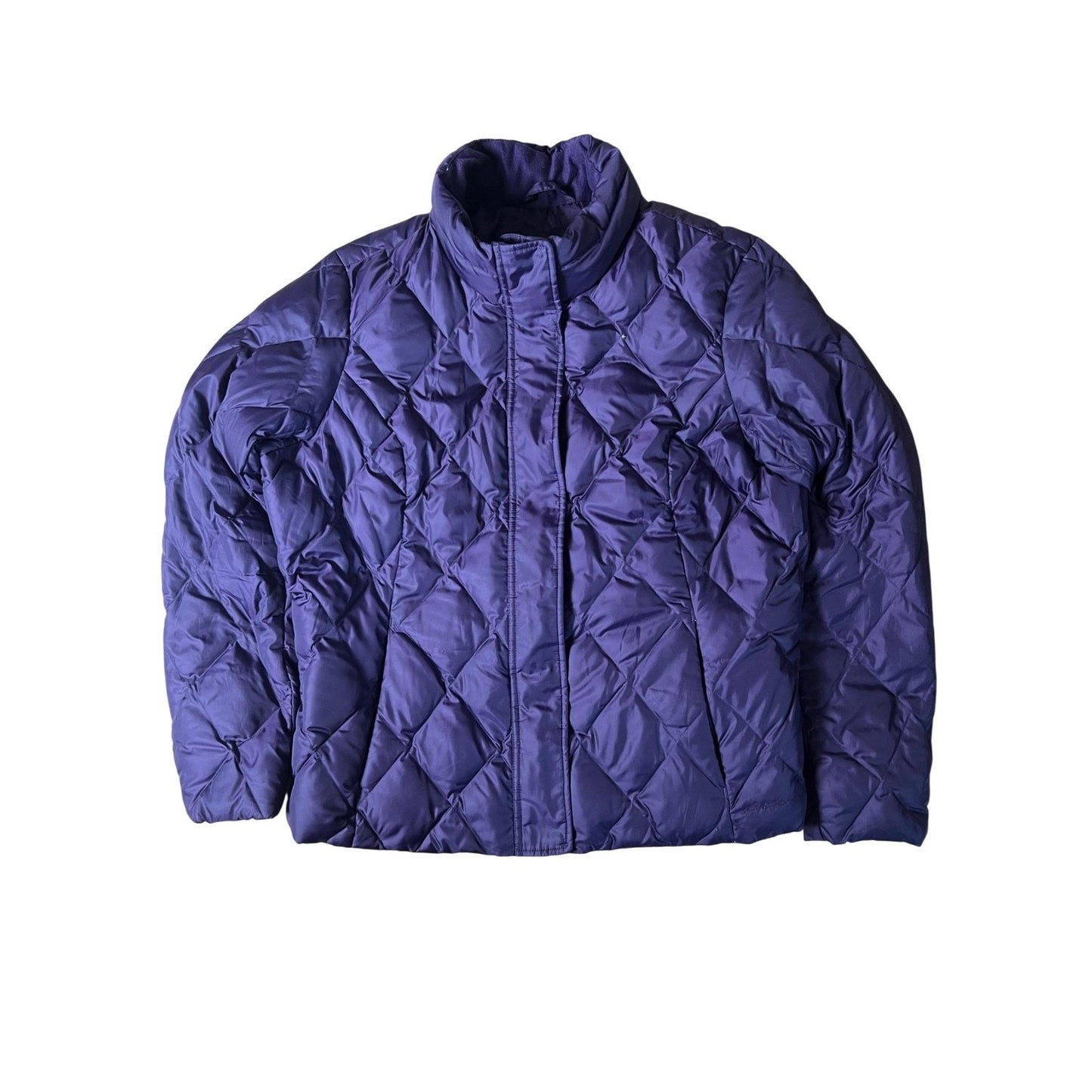 Eddie Bauer Jacket Womens XXL Purple Quilted Down Insulated Pockets Zip
