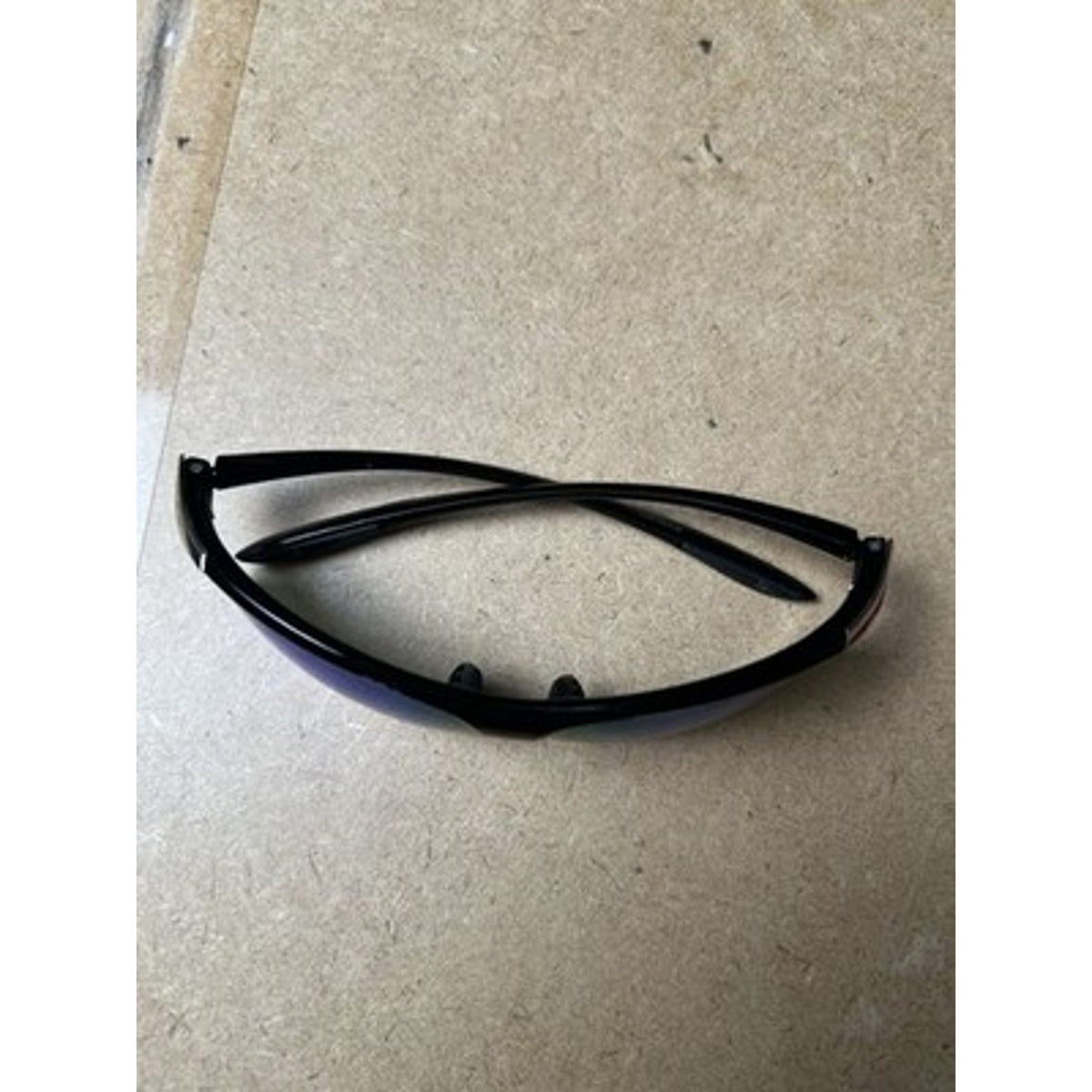 Sunglasses Mens Black Wrap Blue Mirrored Reflective Plastic Frame Wraparound