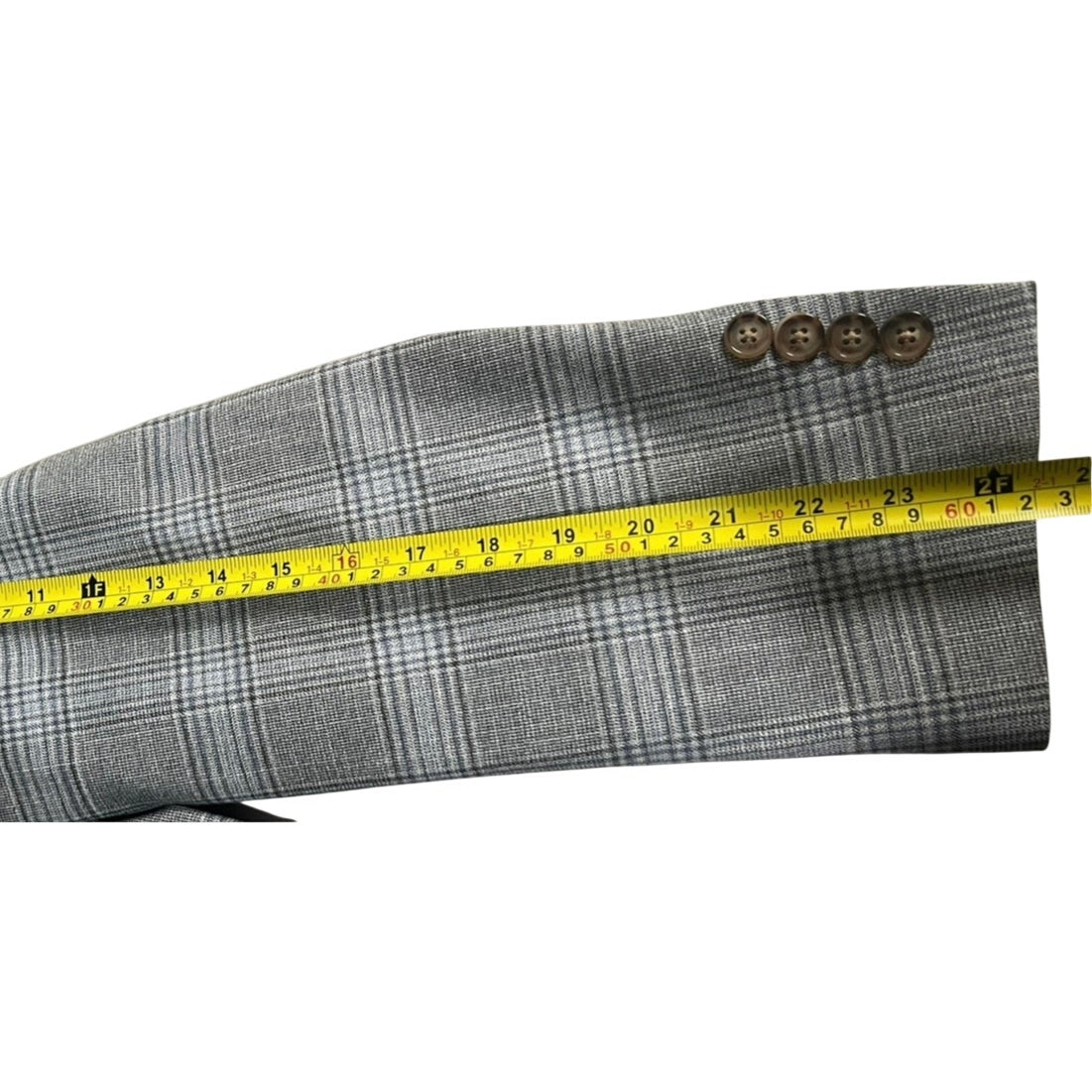 Paisley & Grey Peak Plaid Gray Striped Slim Blazer Size 42R NWT