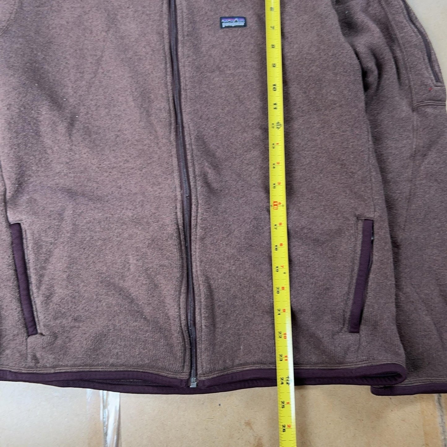 Patagonia Top Womens XL Brown Sherpa Lined Full Zip Sleeve Zip Pocket Fleece