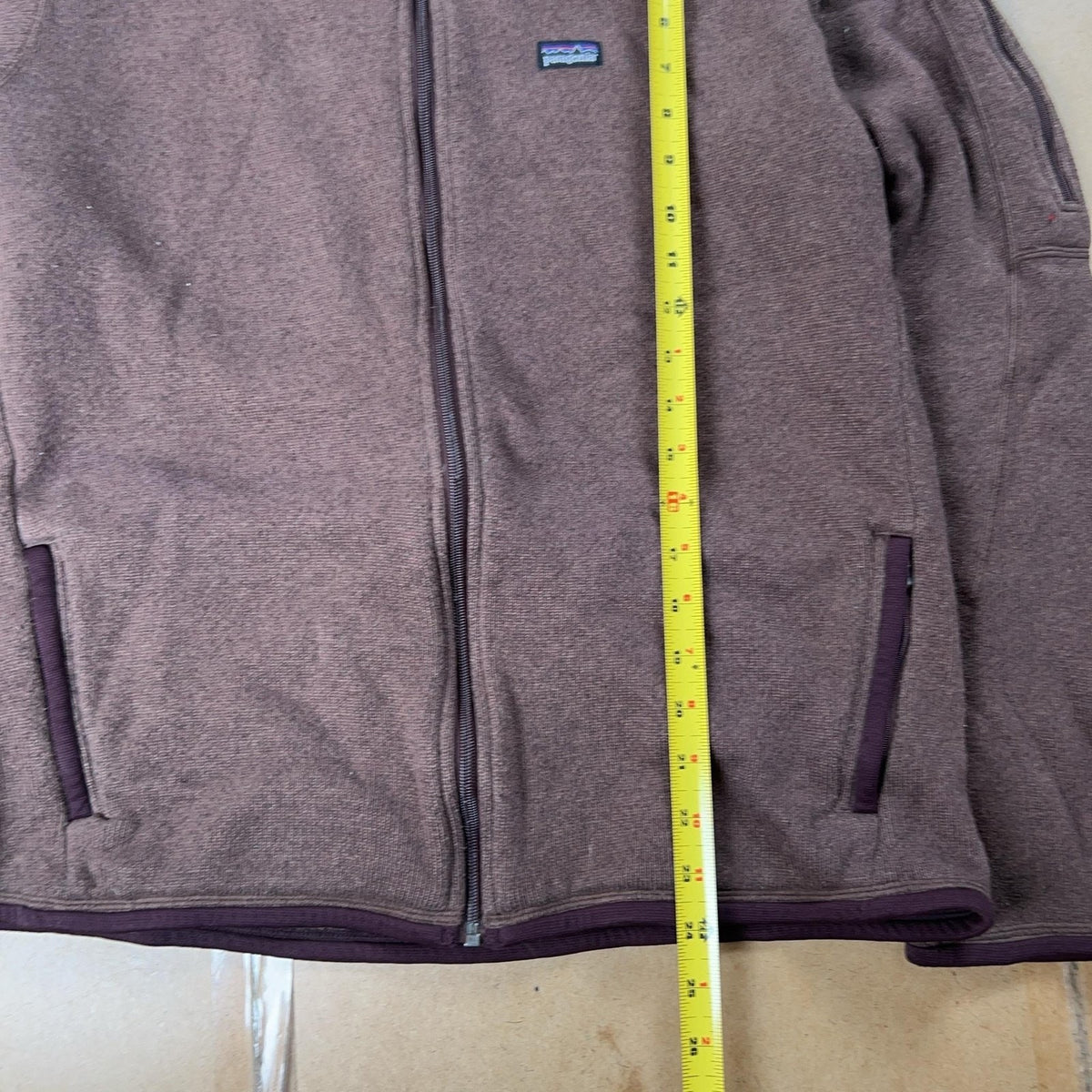 Patagonia Top Womens XL Brown Sherpa Lined Full Zip Sleeve Zip Pocket Fleece