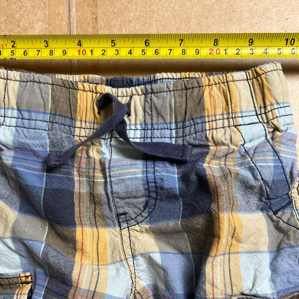 Tea Collection Plaid Boy Size 5 Blue/Yellow Shorts