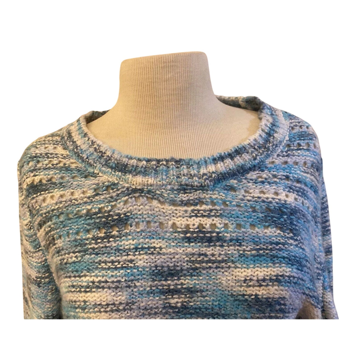 Lane Bryant Blue, White, Aqua Woven Sweater Size 14/16 - NWT $59