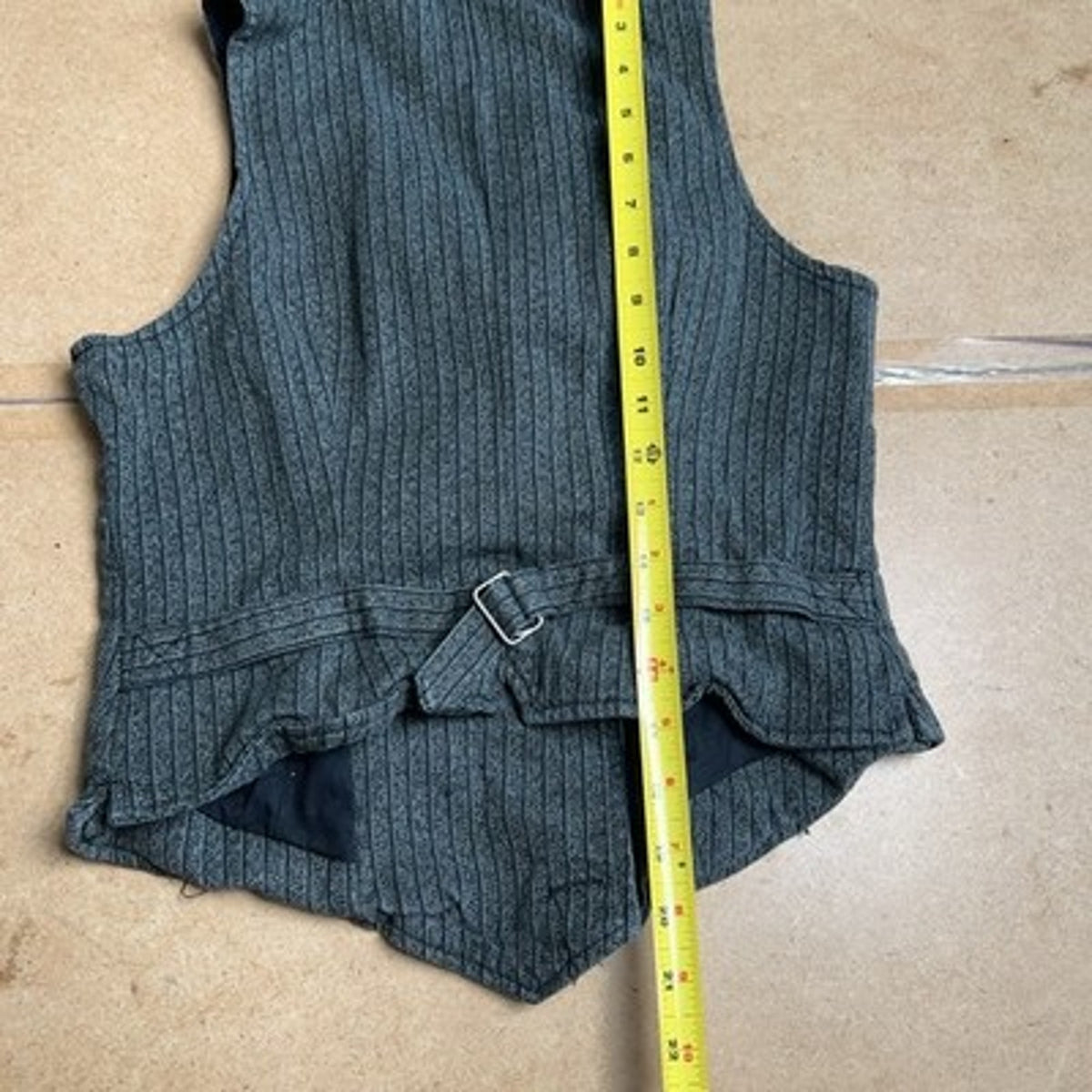 Lauren Jeans Co. Ralph Lauren Vest Womens S Gray Striped Tweed Lined Collared