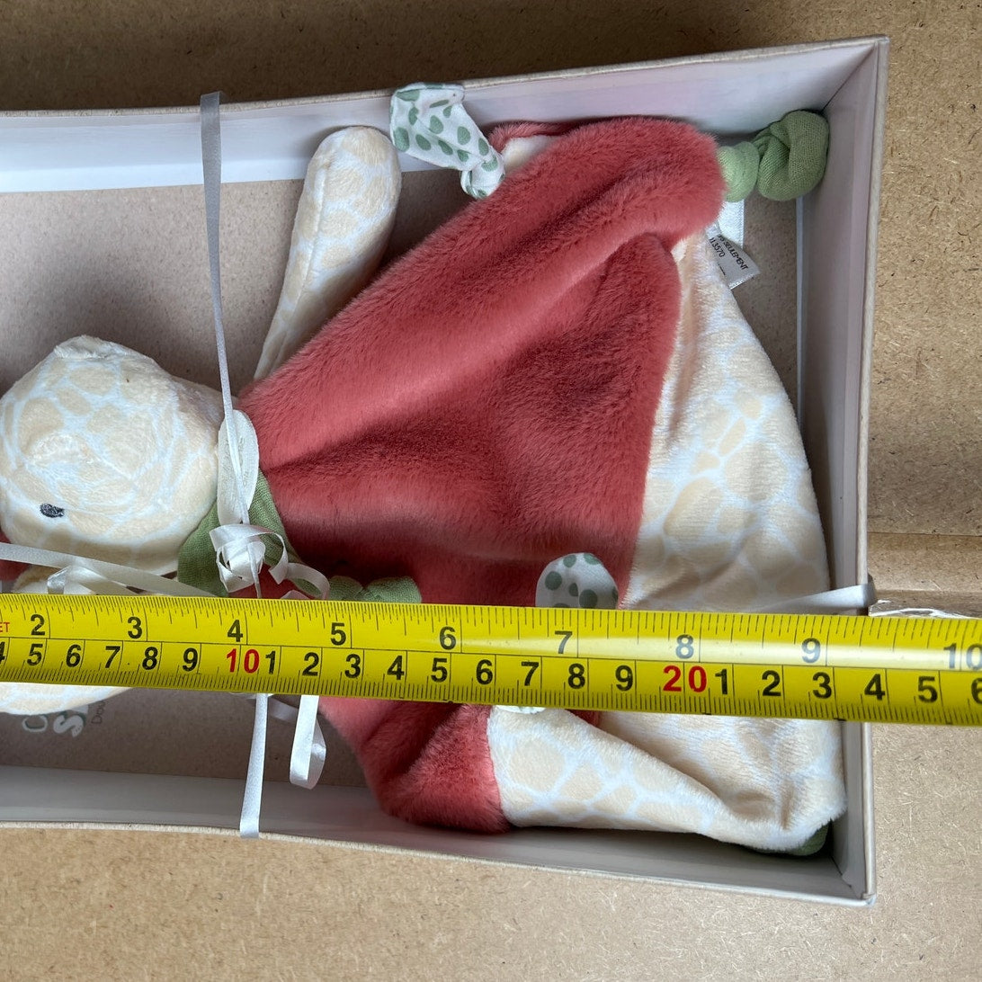 NIB Doudou et Compagnie Paris Couleurs Savane Giraffe Baby Blanket Lovey Knotted