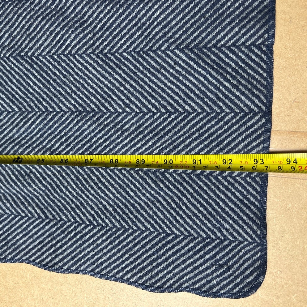 Faribult Woolen Mill Blue/White Stripes 100% Wool Scarf