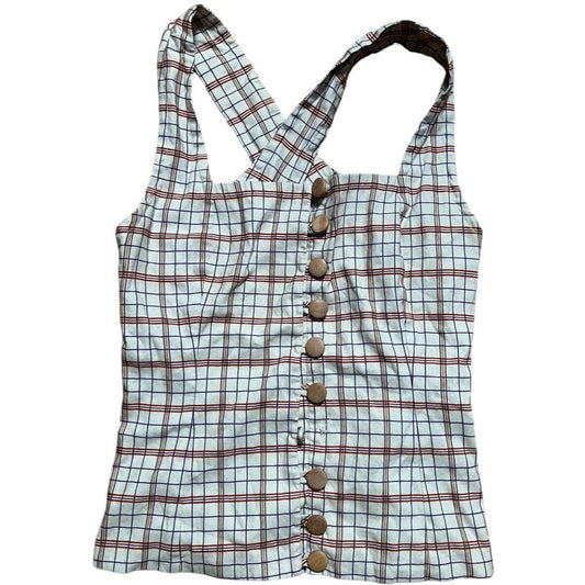 RTR 34 Women Summer Dress Plaid Design *Missing Button*