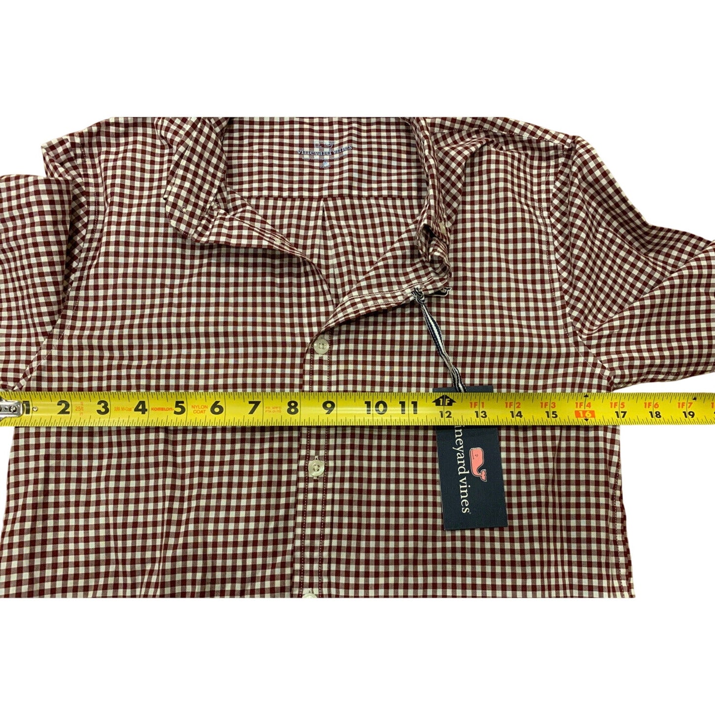 Boy's Vineyard Vines Red Checkered M Medium 12-14 Button Dress Shirt NWT