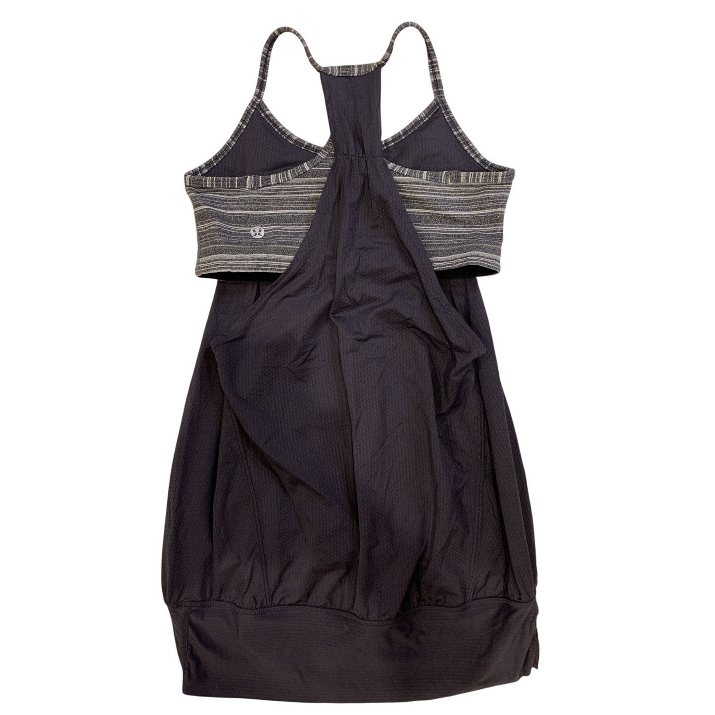 Lululemon Gray Racerback Tank Top with built in sports bra size 4 - EUC