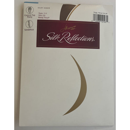 Hanes Silk Reflections 717 Silky Sheer Sandalfoot Barely There Control Top CD