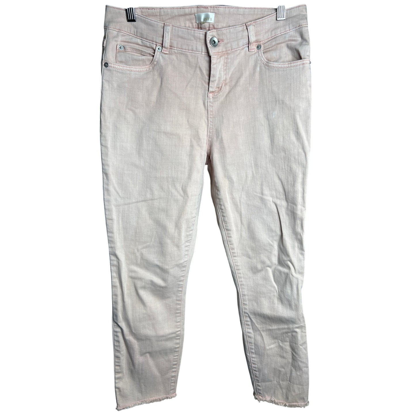 Ecru Size 4 Ivory Pink Skinny Leg Stretch Pants