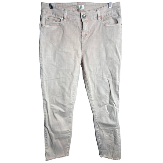 Ecru Size 4 Ivory Pink Skinny Leg Stretch Pants