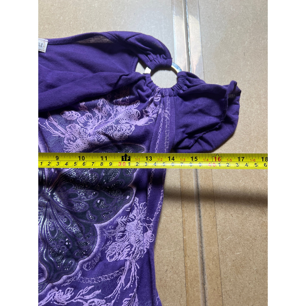 Y2K California Girlz Made In USA Purple Butterfly Top Size XS