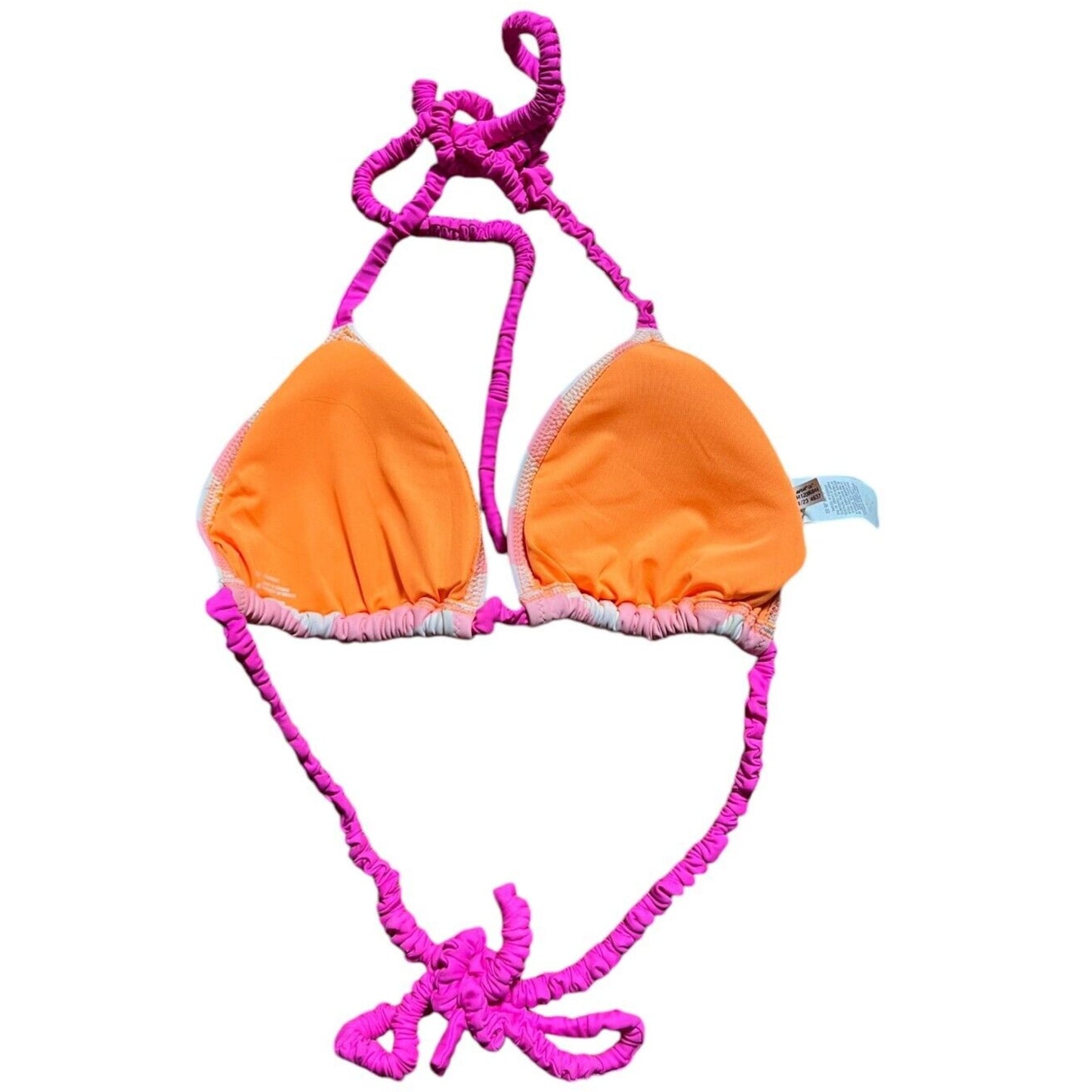 Aerie White Pink Stripped Bikini Swim Top Size M