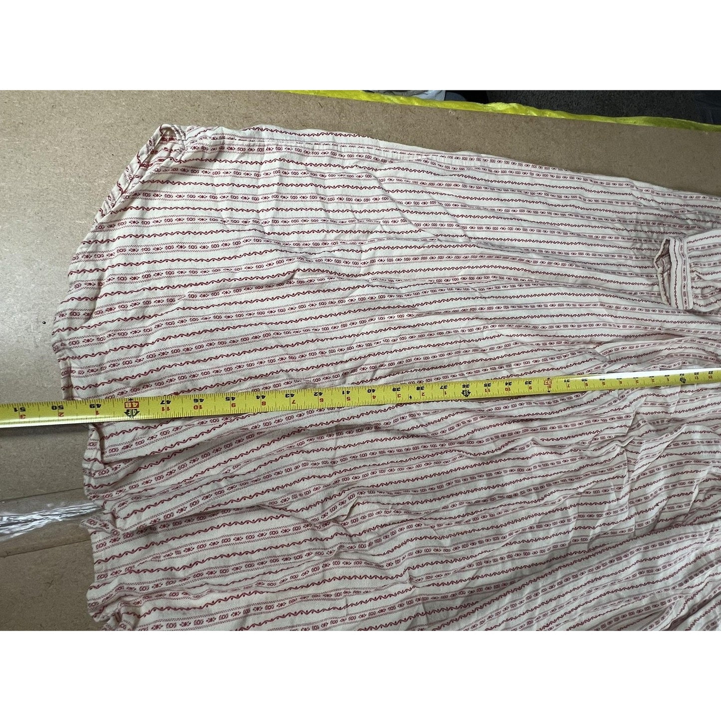 L.L. Bean Sleepshirt Womens 1X White Striped Cotton Flannel Chemise Button