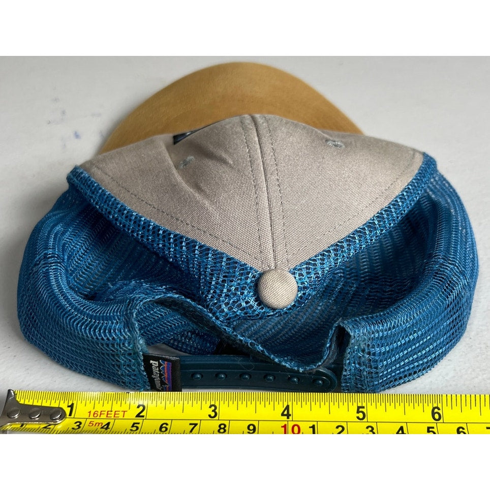 Patagonia Trucker Mesh Hat Snapback Brown Tan Blue Baseball Adjustable Cap