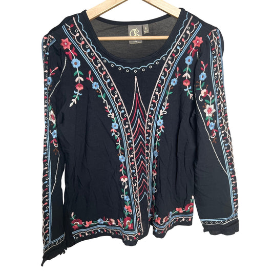 Anthropologie One Small September Wesley Embroidered Top Pullover Boho