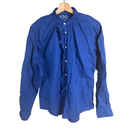 KMJ Large Cameron Game Day Blue Button Down