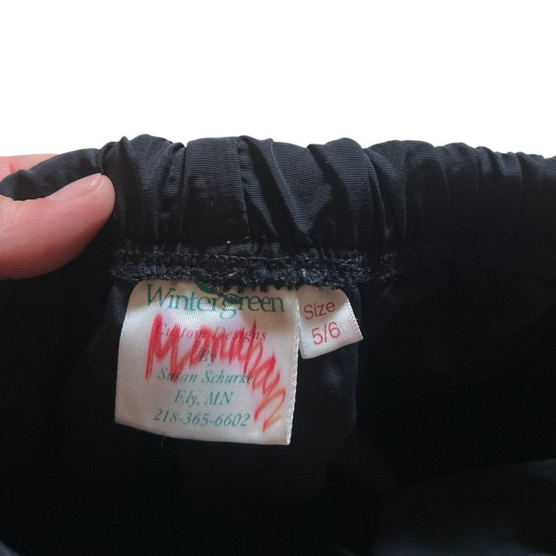 Wintergreen Black Kids Snow Pants Size 5/6