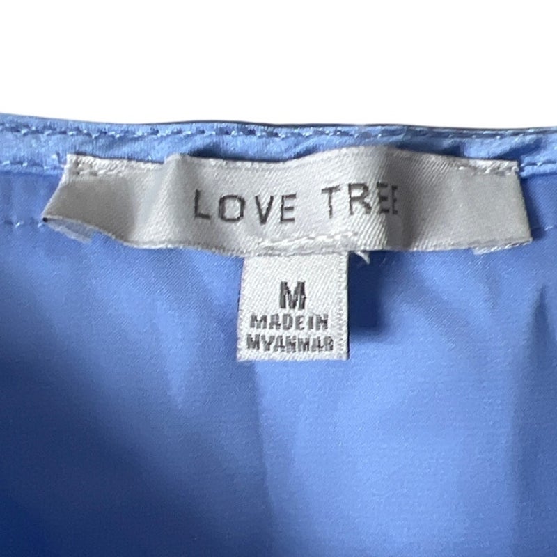 Love Tree Medium Polyester Blue Lightweight Top Bow