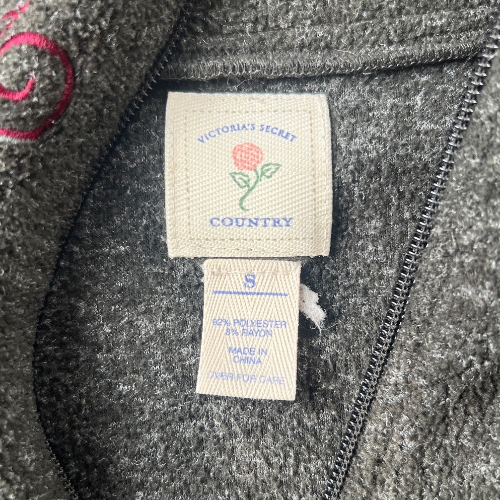 VTG Victoria's Secret Country Fleece Jacket Women's Small Pullover Oversized