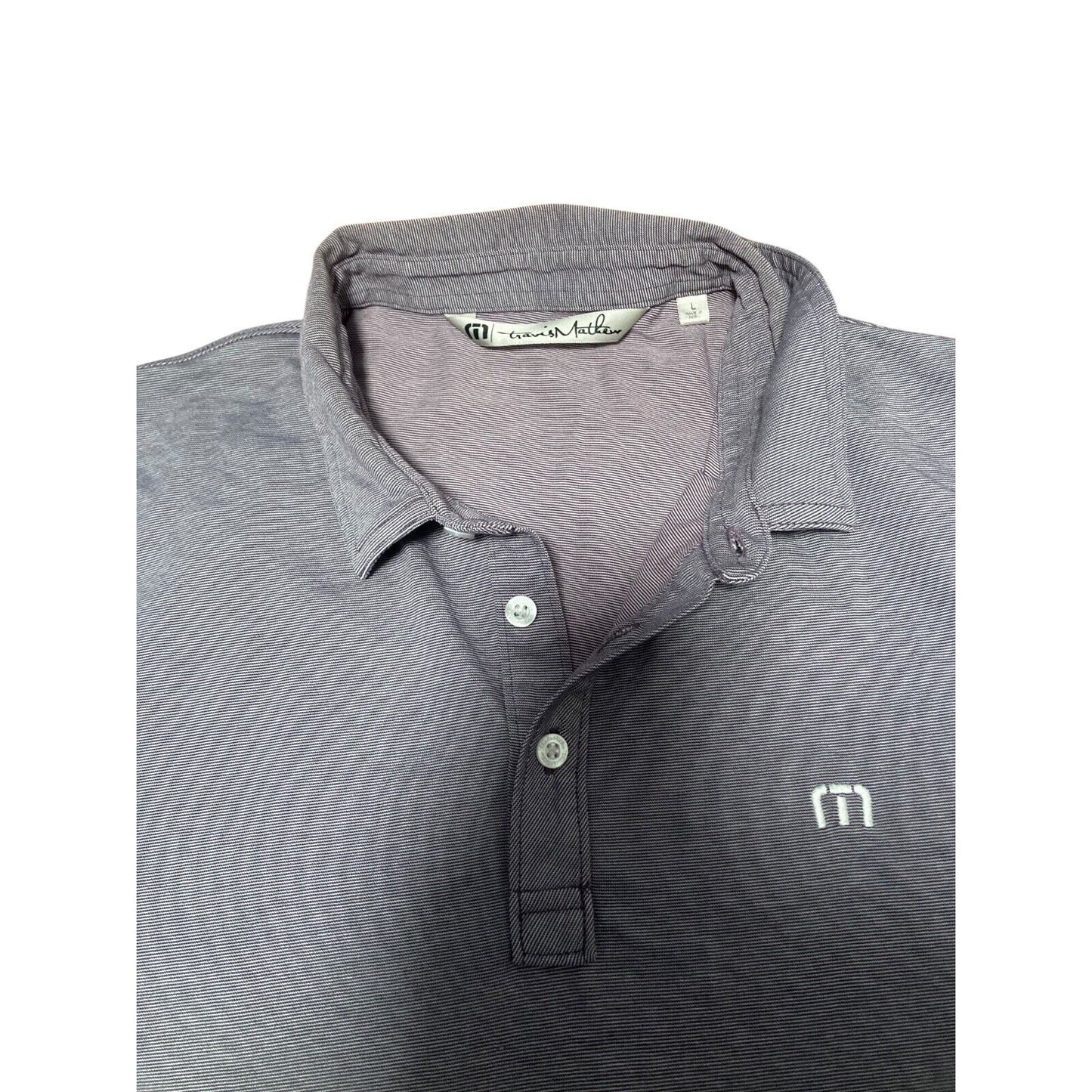 Travis Mathew Polo Shirt Men Large Gray Performance Golf Short Sleeve