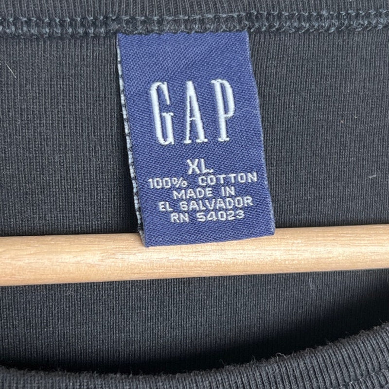 Vintage Gap Black Plain Essential T-shirt Unisex XL