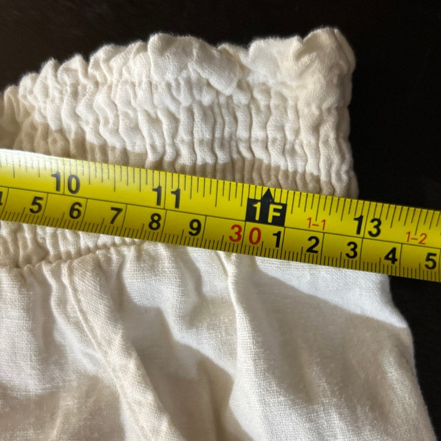 By & By XL Linen Flair Wide Leg White Pants