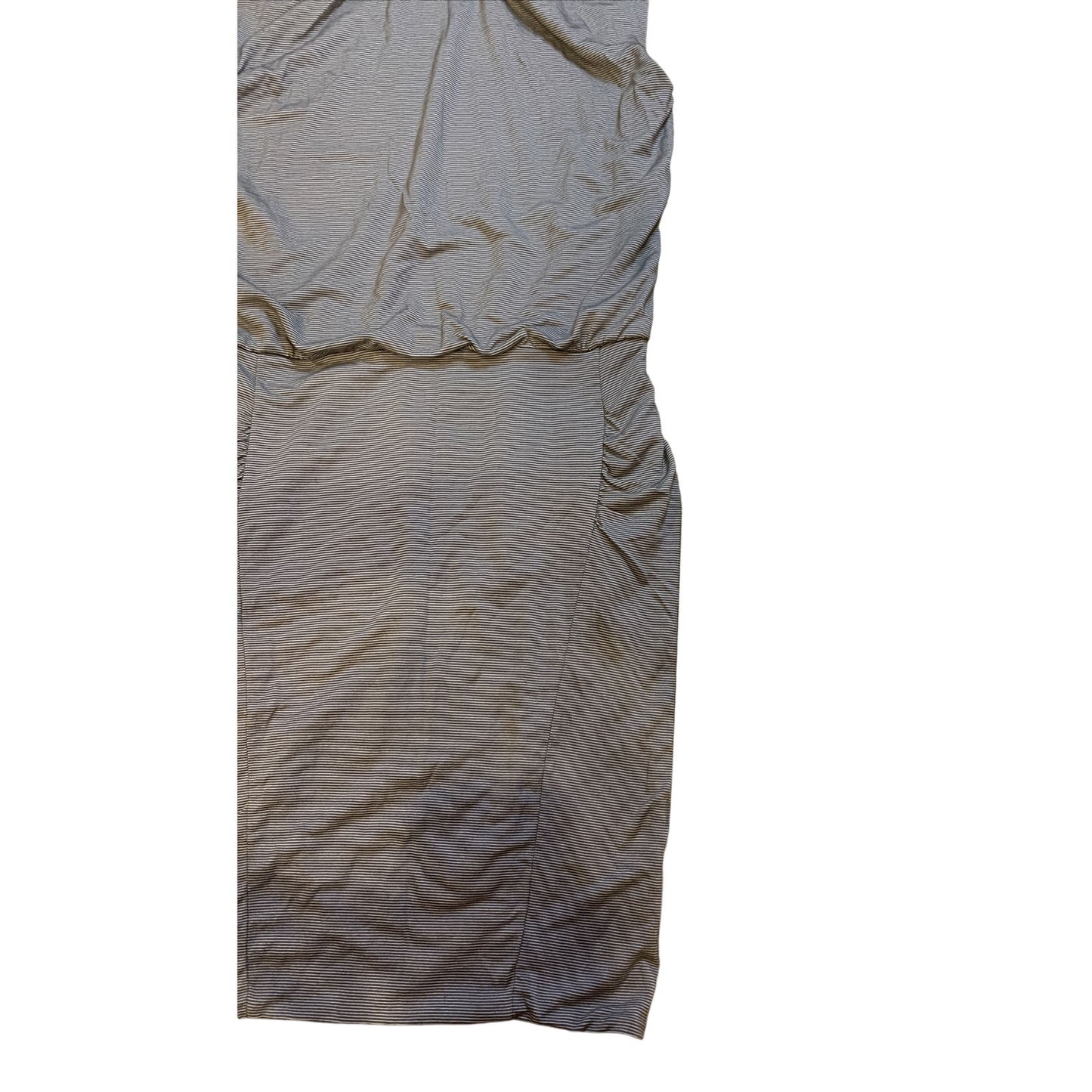 ATHLETA Westwood Micro Stripe Ruched Sleeveless Fitted Waist Dress Size S - EUC