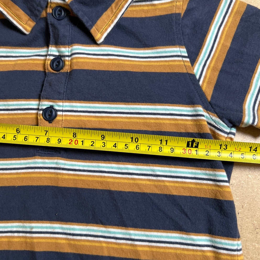 Tea Collection Boy’s Blue/Orange Short Sleeve Stripes Polo Shirt Size 6