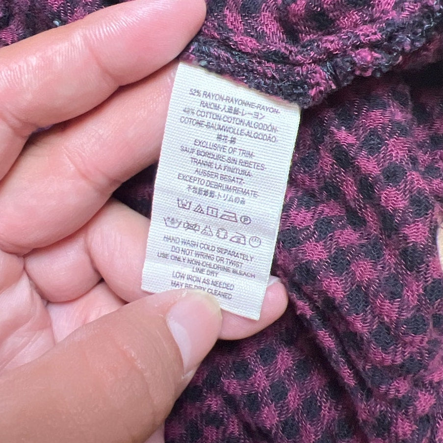 Free People Come On Over Double Knit Multicolor Plaid Flannel Women’s Top Large