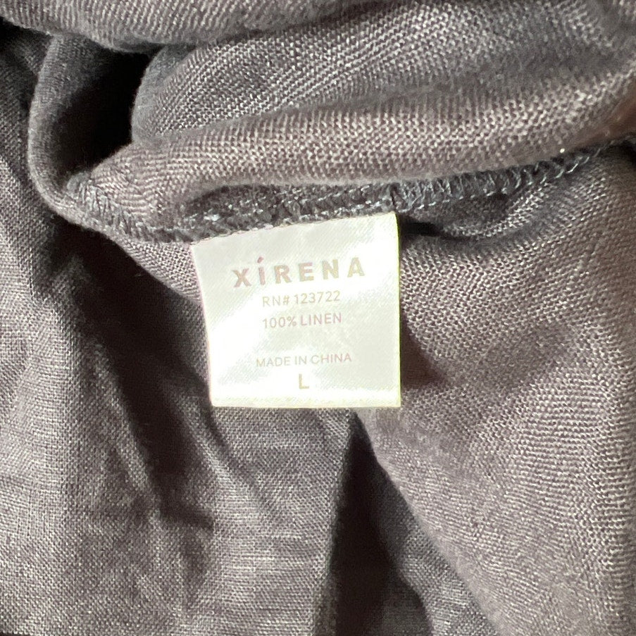 Xirena Top Womens Black Sleeve V Neck Casual Blouse Top Large