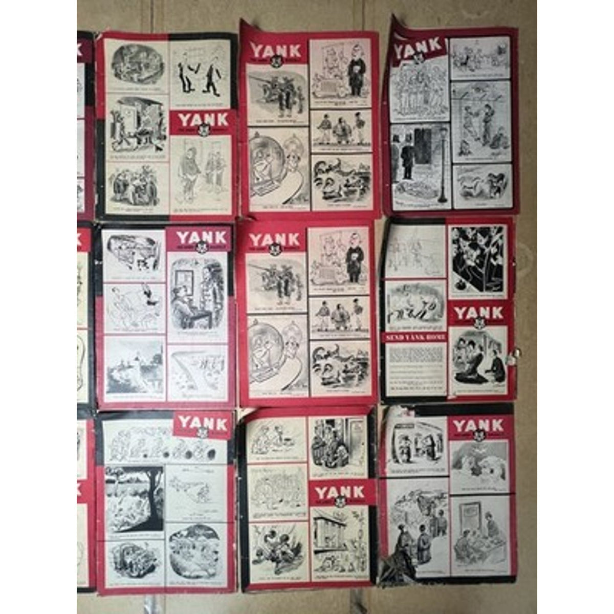 Yank The Army Weekly Red Black White Magazine Lot WWII British Original UK