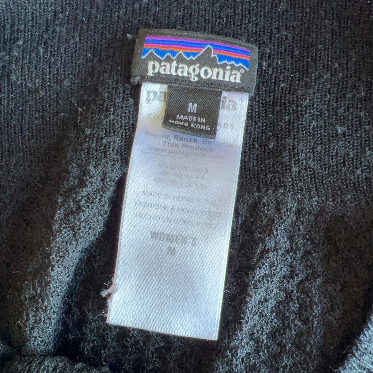 Patagonia Pants Womens M Black Wool Knit Jogger Elastic Waist Cuffed Stretch