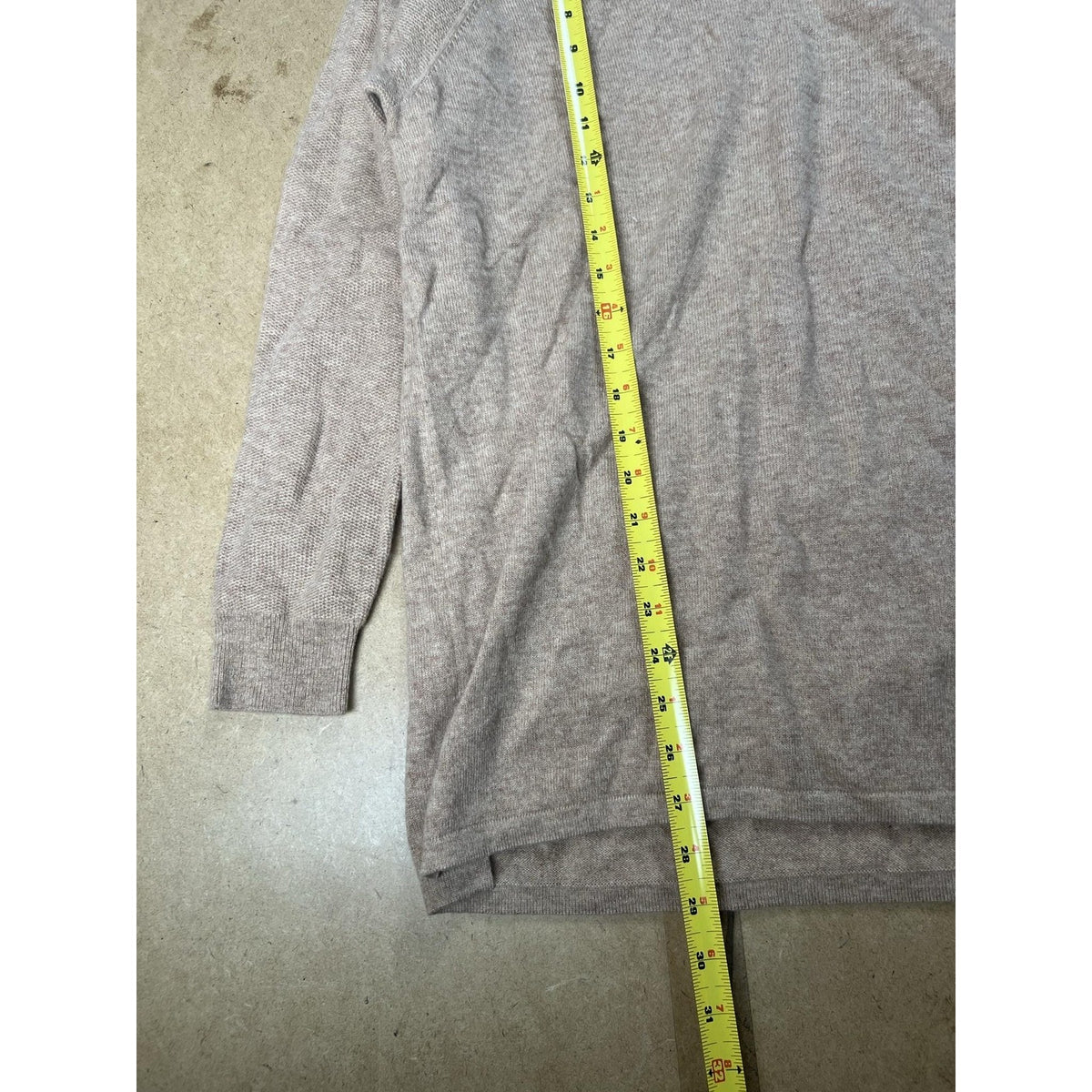 J. McLaughlin Sweater Mens L Beige Cashmere Pullover Round Neck Lightweight