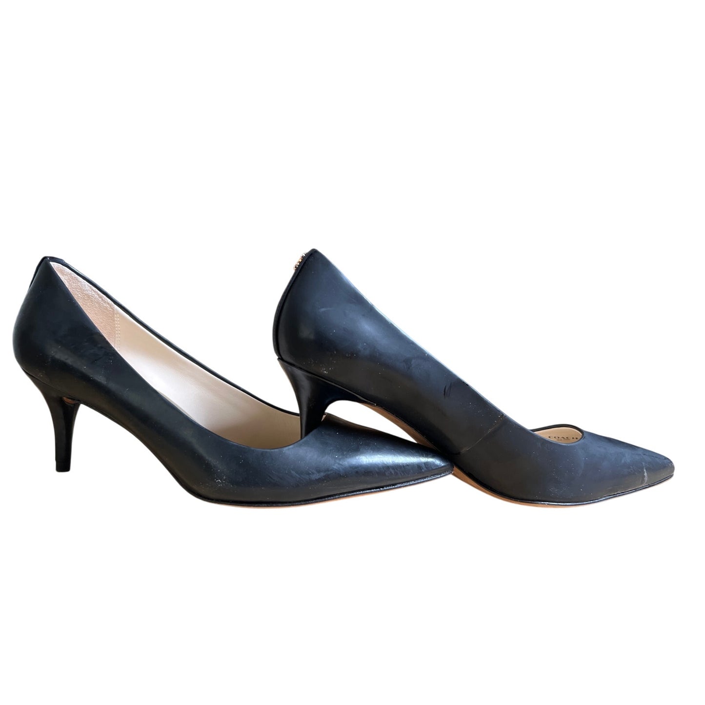 NIB Coach Black Leather Women's Kitten Heels in 6.5