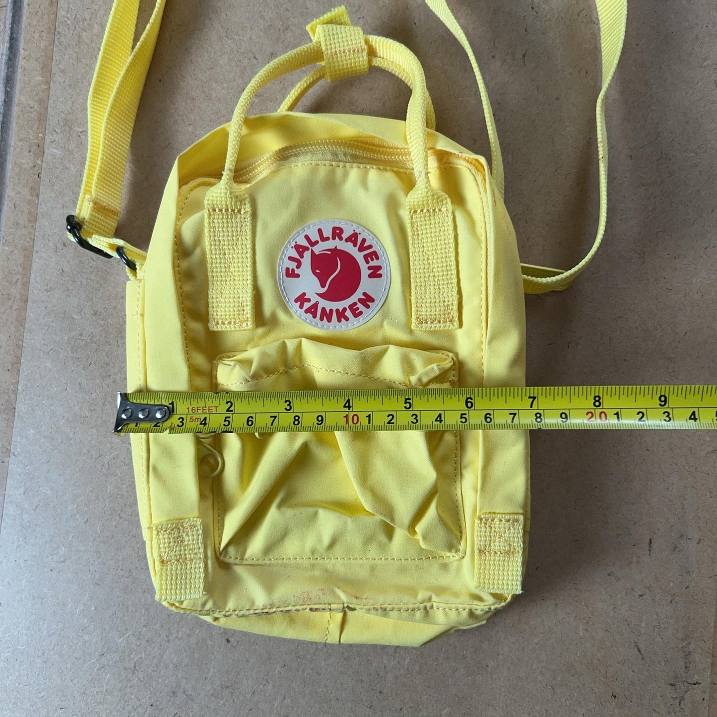 Fjallraven Crossbody Bag Unisex Mini Yellow Sling Adjustable Lined Polyester