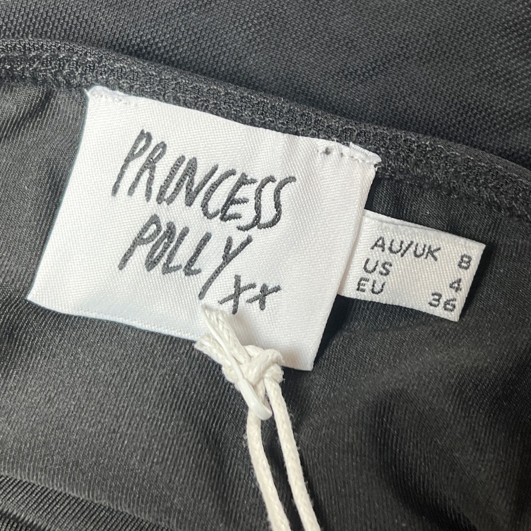 NWT Princess Polly Black Halter Body Suit Size 4