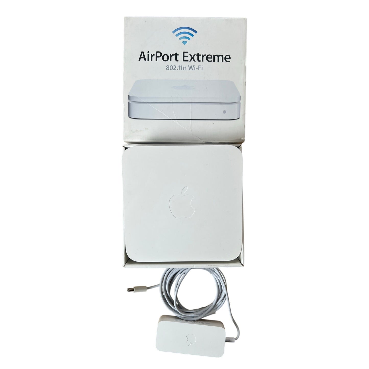 Apple AirPort Extreme Desktop Wi-Fi Router 802.11n White A1408 GigE USB