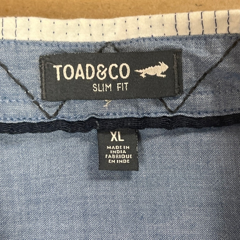 Toad & Co Long Sleeve Button Down Shirt Organic Wanderer Slim Fit  XL