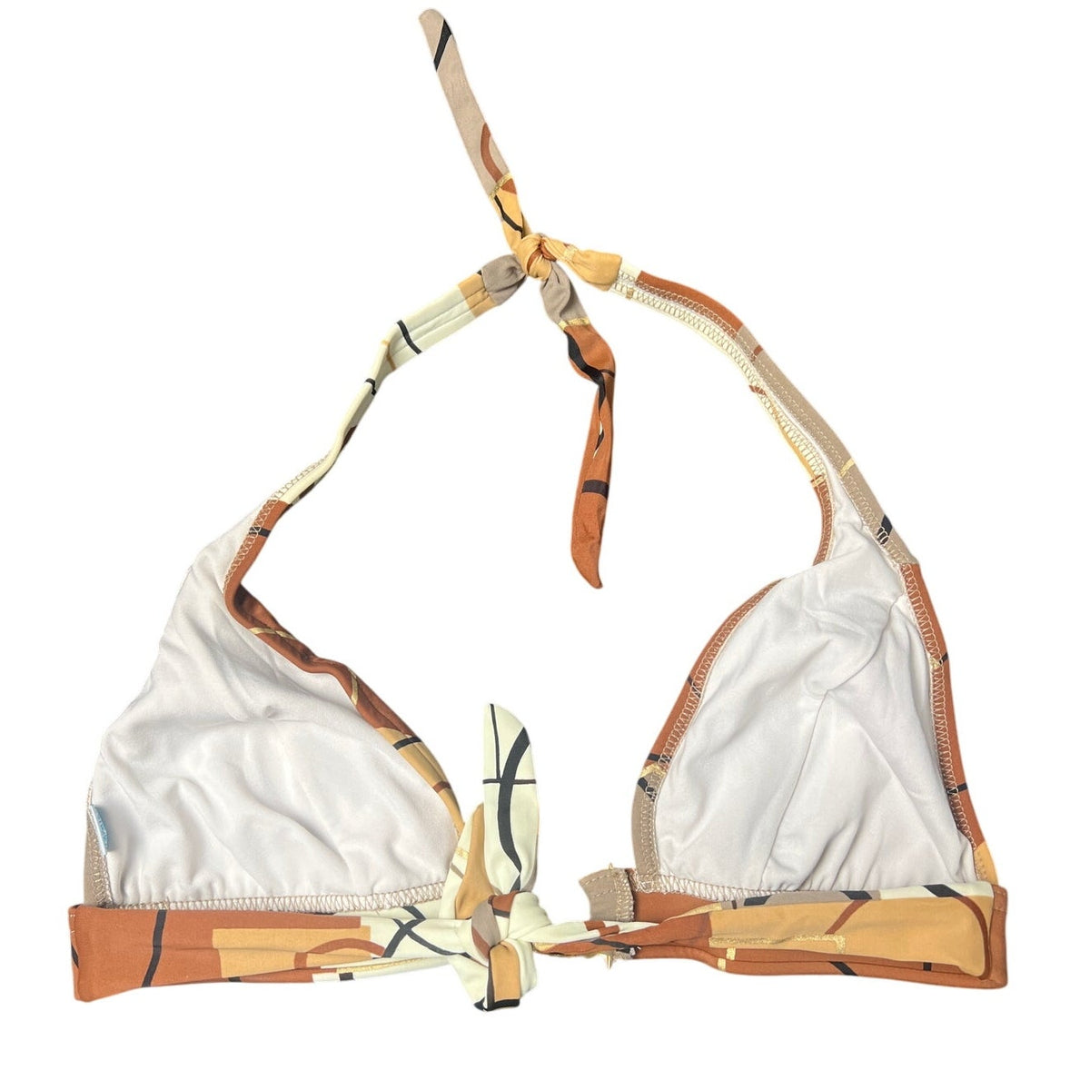 Vintage Venus AOP Brown and Grey Bikini Top Size M