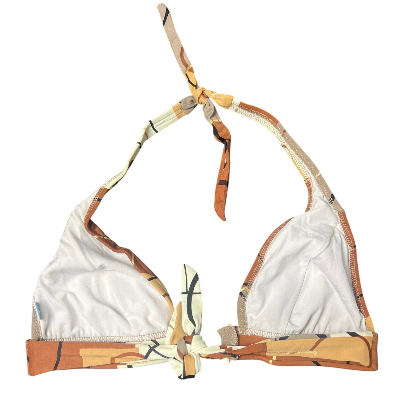 Vintage Venus AOP Brown and Grey Bikini Top Size M