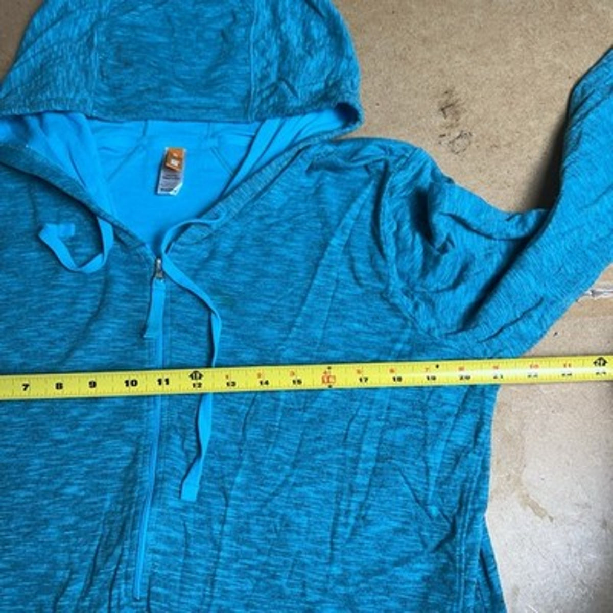 Lucy Sweater Womens XL Blue Hooded Full Zip Striped Lightweight Pockets