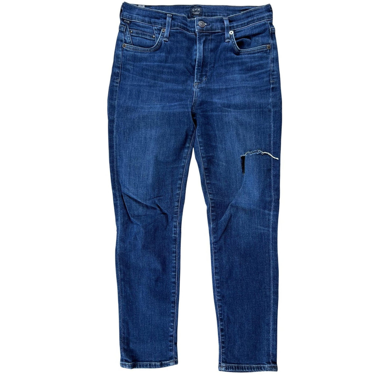 C Of H Pants Womens 28 Blue Rocket Crop Majestic Skinny Cropped Stretch